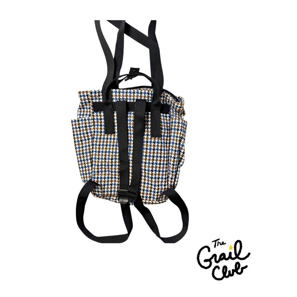 Houndstooth Patterned Backpack Multi Color Zipper… - image 2